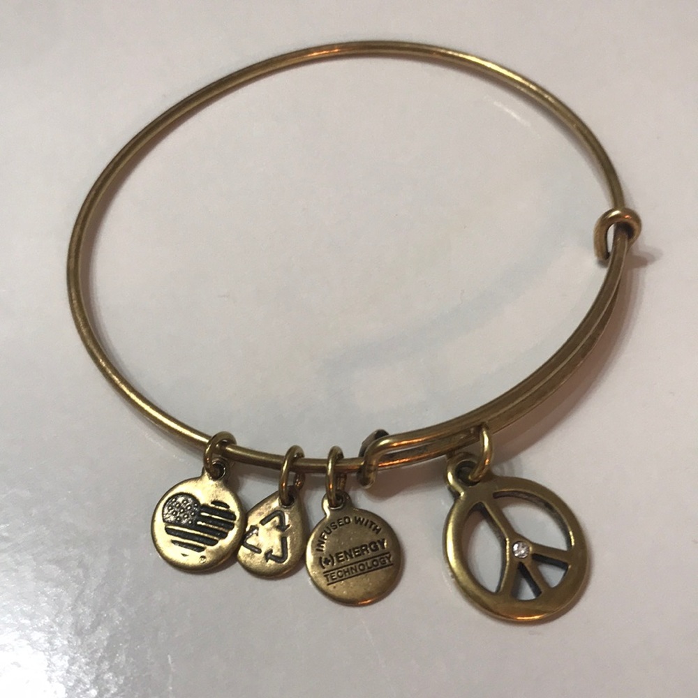 Alex and Ani peace sign bracelet